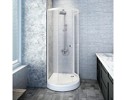 Душевой уголок Radomir Стронг 100x100 1-03-1-0-0-1811 профиль Белый стекло матовое