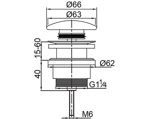 Донный клапан Veragio Sbortis VR.SBR-8002.MB click-clack Черный матовый