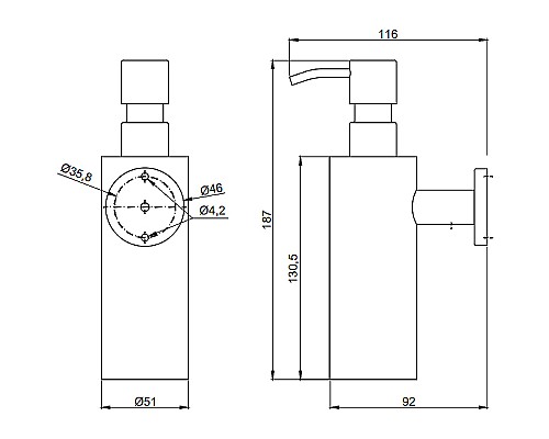 Дозатор жидкого мыла Nofer Inox 03047.S Сатин