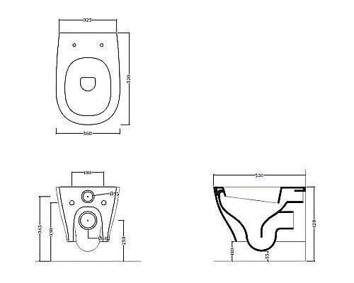 Унитаз Artceram Ten 4.0 TEV006 01 00 подвесной Белый без сиденья
