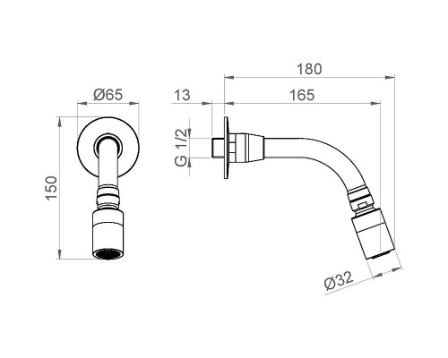 Верхний душ Nofer 07074.2.B Хром