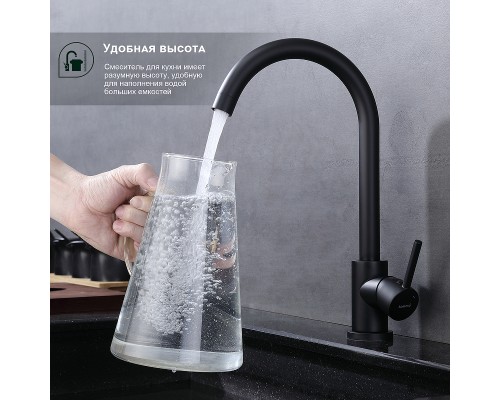 Смеситель для кухни Splenka S201.40.06 Черный матовый