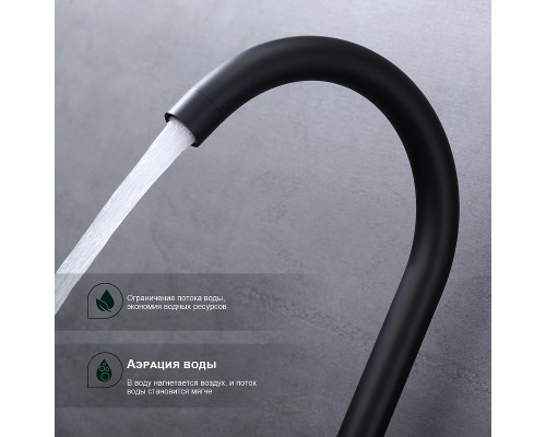 Смеситель для кухни Splenka S201.40.06 Черный матовый