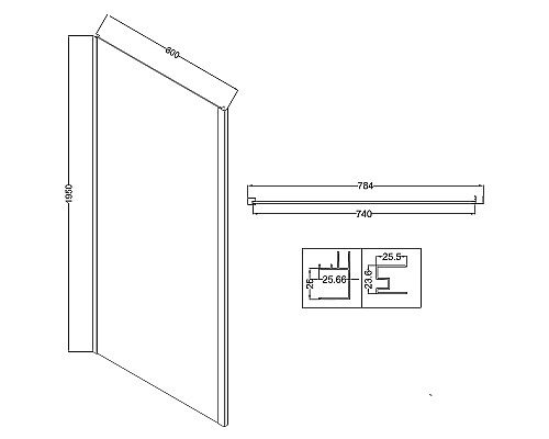Душевая стенка Niagara Nova 80 NG-A80-34 профиль Хром стекло прозрачное