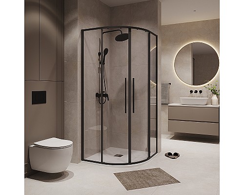 Душевой уголок Niagara Nova 80х80 NG-6825-34BLACK профиль Черный матовый стекло прозрачное