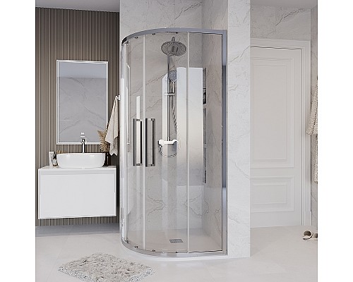 Душевой уголок Grossman Cosmo 80х80 301.K33.02.8080.10.00 профиль Хром стекло прозрачное