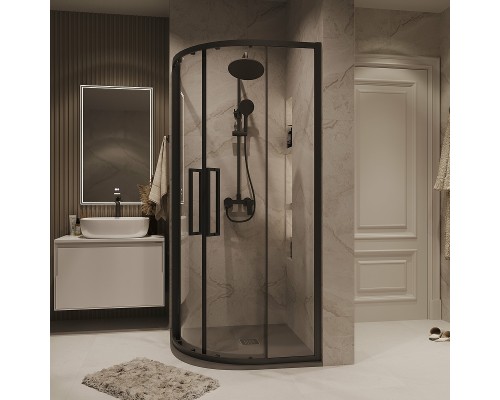 Душевой уголок Grossman Cosmo 80х80 301.K33.02.8080.21.00 профиль Черный матовый стекло прозрачное