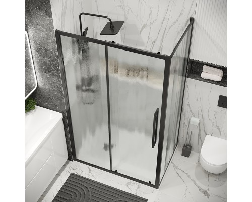 Душевой уголок Grossman Cosmo 110х90 120.K33.02.1190.21.02 профиль Черный матовый стекло шиншилла