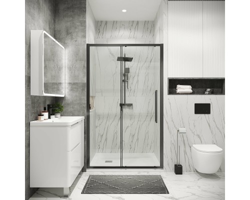 Душевая дверь Grossman Cosmo 100 100.K33.02.100.42.00 профиль Графит сатин стекло прозрачное