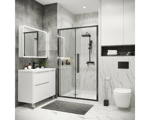 Душевая дверь Grossman Cosmo 130 100.K33.02.130.42.00 профиль Графит сатин стекло прозрачное