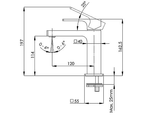 Смеситель для раковины Remer Absolute AU12XV Сталь