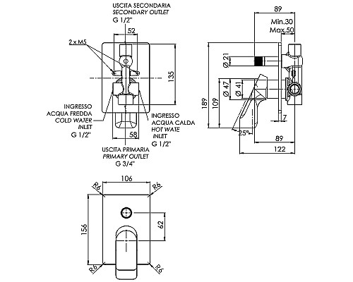 Смеситель для душа Remer Infinity I09HG Хром