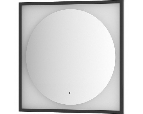 Зеркало Defesto Eclipce 70х70 с подсветкой 15W-4500К/в багетной раме/ИК - выключатель/Нейтральный белый свет/Черная рама