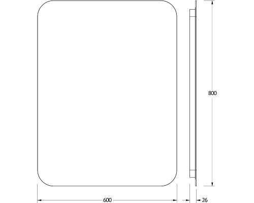 Зеркало Defesto Opti 60x80 с подсветкой 25W-4500К/Без выключателя/Нейтральный белый свет