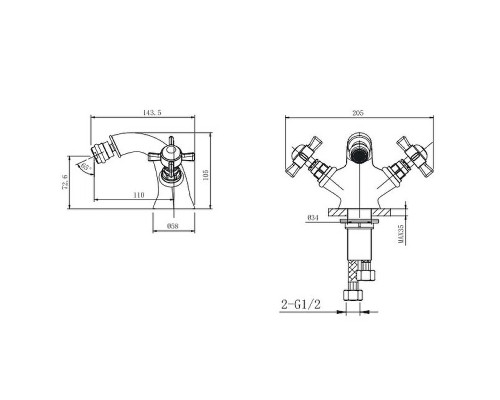 Смеситель для биде Caprigo Bristol 21-530-vot Бронза