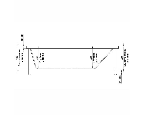 Акриловая ванна Bas Веста 170x75 L В 00143 без гидромассажа