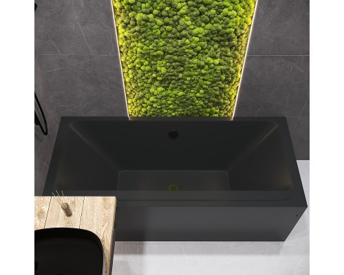 Акриловая ванна Corpa Nera Bellini 180x80 Черная матовая без гидромассажа