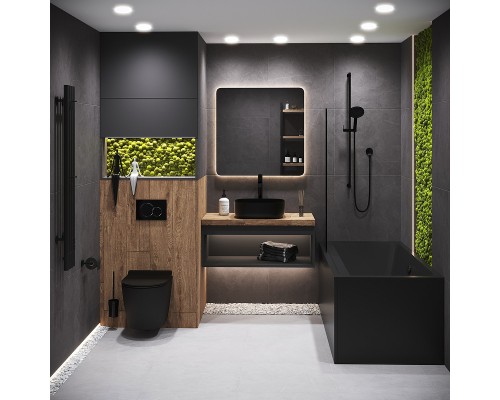 Акриловая ванна Corpa Nera Bellini 180x80 Черная матовая без гидромассажа