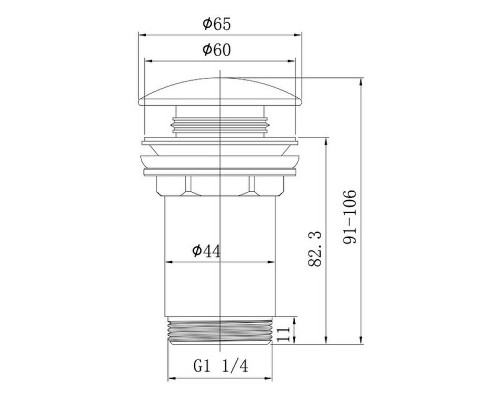 Донный клапан Caprigo Parts 99-534-BRG click-clack Золото матовое