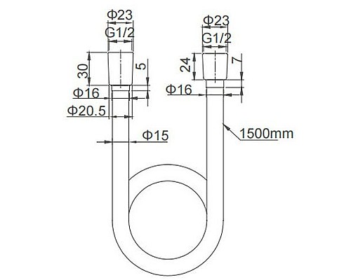 Душевой шланг Caprigo Parts 98-515-GUN Вороненая сталь