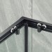 Душевой уголок Maybah Glass 900x900x1950 раздвижной профиль Черный стекло прозрачное