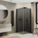 Душевой уголок Maybah Glass 800x800x1980 на монопетлях Черный стекло графитовое
