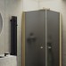 Душевой уголок Maybah Glass 800x800x1980 на монопетлях Золото стекло графитовое матовое