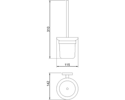 Ершик для унитаза Nofer Niza 16857.B Хром