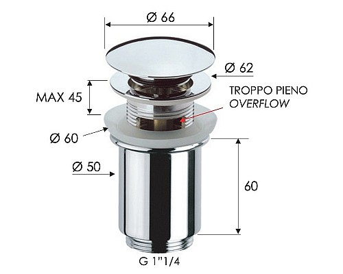 Донный клапан Remer 905CC114NO click-clack Черный матовый