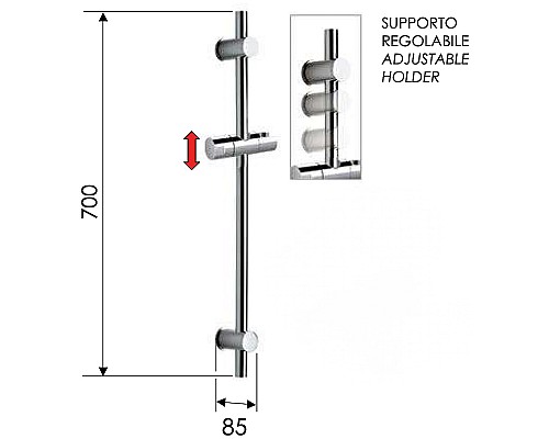Душевая штанга Remer 317GBG Золото брашированное