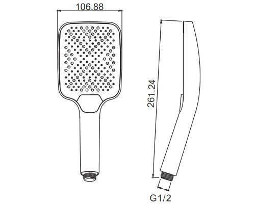Ручной душ Splenka S450.52.06 Черный матовый