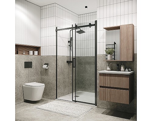 Душевая дверь Grossman Classic 110 100.K33.04.110.42.00 профиль Графит сатин стекло прозрачное