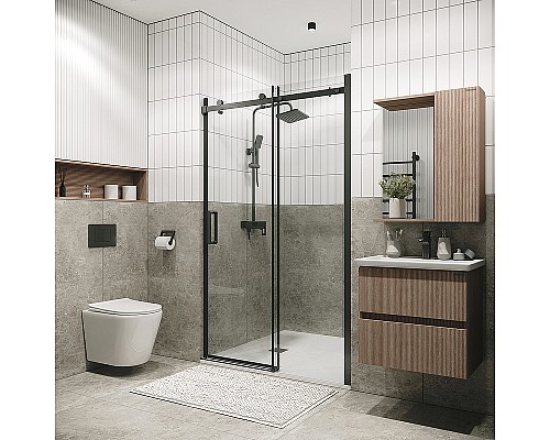 Душевая дверь Grossman Classic 110 100.K33.04.110.42.00 профиль Графит сатин стекло прозрачное