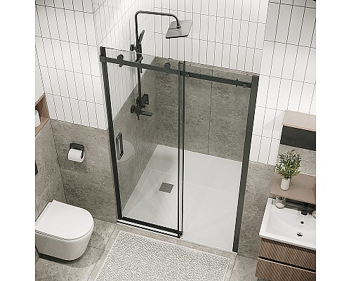 Душевая дверь Grossman Classic 110 100.K33.04.110.42.00 профиль Графит сатин стекло прозрачное