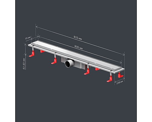 Душевой лоток AM.PM PrimeFlow 80 W02SC-U11-080-04SB с решеткой Хром матовый / под плитку Tile