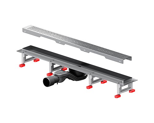 Душевой лоток AM.PM MasterFlow 70 W01SC-P11-070-01SB с решеткой Хром матовый Cut Gradient