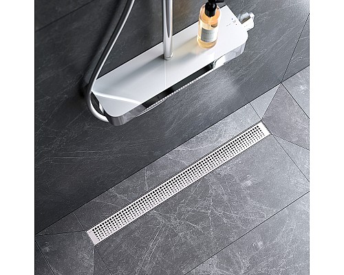 Душевой лоток AM.PM MasterFlow 80 W01SC-P11-080-01SB с решеткой Хром матовый Cut Gradient