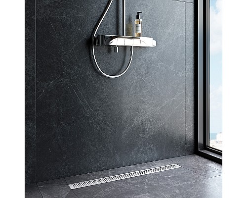 Душевой лоток AM.PM MasterFlow 80 W01SC-P11-080-01SB с решеткой Хром матовый Cut Gradient