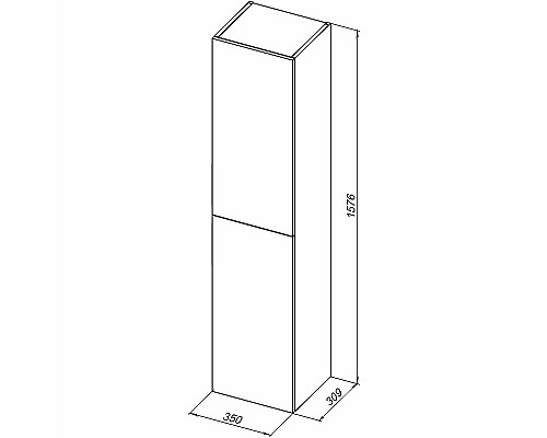 Шкаф пенал Aquanet Алвита New 35 334189 подвесной Дуб веллингтон табак