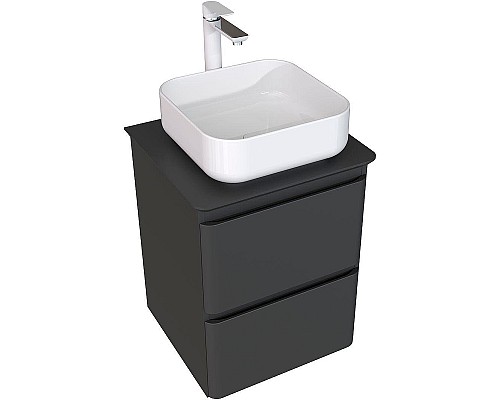 Тумба под раковину Aquanet Эмбер 50 330464 подвесная Черная матовая