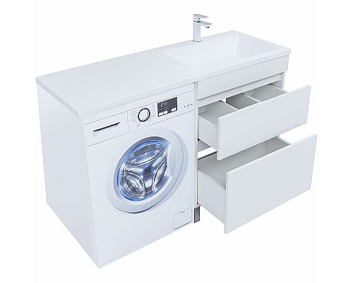 Тумба под раковину Aquanet Вега 130 329125 Белый глянец