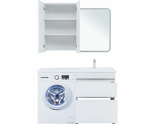 Тумба под раковину Aquanet Вега 130 329125 Белый глянец