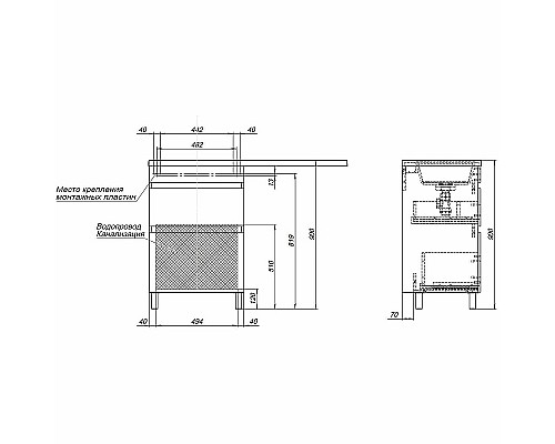 Тумба под раковину Aquanet Вега 130 329125 Белый глянец