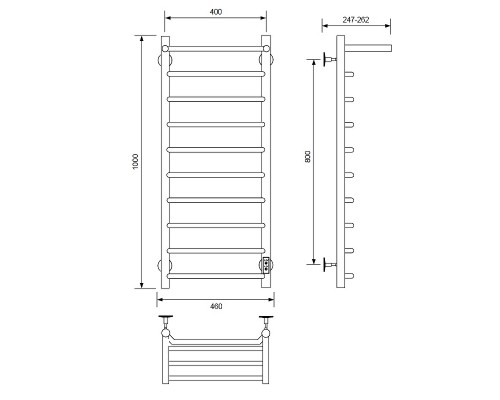 Электрический полотенцесушитель Comfysan Scola EC-10 100x40 с полкой Хром