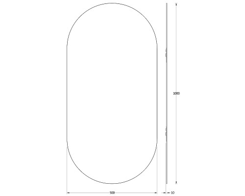 Зеркало Evoform Primary 100х50 BY 0122 со шлифованной кромкой