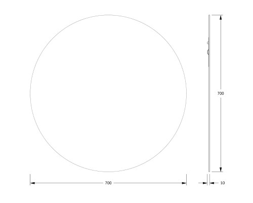 Зеркало Evoform Colora d70 BY 0453 с окантовкой - Черный цвет