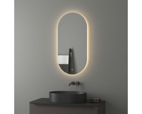 Зеркало Evoform Ledshine 100x50 с подсветкой 21.5 W - сенсорный выключатель - теплый белый свет