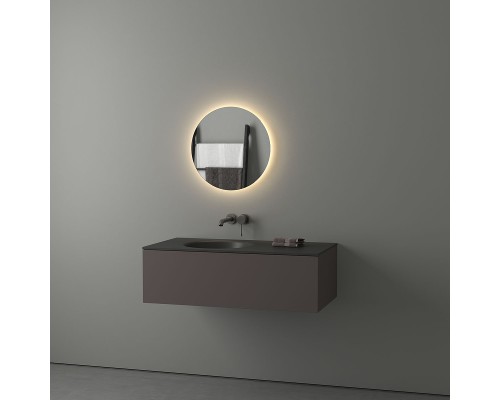 Зеркало Evoform Ledshine d50 с подсветкой 12 W - без выключателя - теплый белый свет