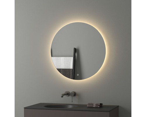 Зеркало Evoform Ledshine d70 с подсветкой 18 W - сенсорный выключатель - теплый белый свет