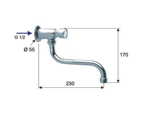 Кран для одного типа воды Remer Tempor TE53 Хром